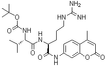 N-[叔丁氧羰基]-L-缬氨酰-N-(4-甲基-2-氧代-2H-1-苯并吡喃-7-基)-L-精氨酰胺分子结构 (CAS 113865-96-6)
