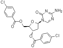4-氨基-1-[3,5-二-O-(4-氯苯甲酰基)-2-脱氧-alpha-D-赤式-呋喃戊糖基]-1,3,5-三嗪-2(1H)-酮分子结构 (CAS 1140891-02-6)