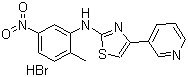 N-(2-甲基-5-硝基苯基)-4-(3-吡啶基)-2-噻唑胺氢溴酸盐分子结构 (CAS 1143459-81-7)