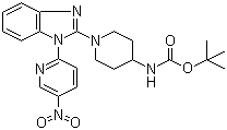 N-1-[1-(5-硝基-2-吡啶基)-1H-苯并咪唑-2-基]-4-哌啶基]氨基甲酸叔丁酯分子结构 (CAS 1146080-64-9)