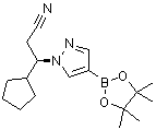 (betaR)-beta-环戊基-4-(4,4,5,5-四甲基-1,3,2-二氧杂硼杂环戊烷-2-基)-1H-吡唑-1-丙腈分子结构 (CAS 1146629-84-6)