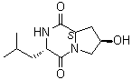 3-异丁基-8-羟基六氢吡咯并[1,2-a]吡嗪-1,4-二酮分子结构 (CAS 115006-86-5)