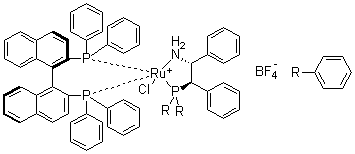 [(R)-2,2'-双(二苯基膦)-1,1'-联萘][(1R,2R)-2-(二苯基膦)-1,2-二苯基乙胺]氯化钌四氟硼酸盐分子结构 (CAS 1150112-54-1)