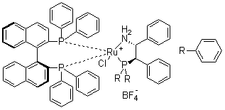[(S)-2,2'-双(二苯基膦)-1,1'-联萘][(1S,2S)-2-(二苯基膦)-1,2-二苯基乙胺]氯化钌四氟硼酸盐分子结构 (CAS 1150316-02-1)