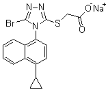 Lesinurad sodium molecular structure (CAS 1151516-14-1)