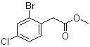 2-溴-4-氯苯乙酸甲酯分子结构 (CAS 115871-49-3)
