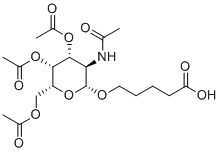 5-{[(2R,3R,4R,5R,6R)-4,5-双(乙酰氧基)-6-[(乙酰氧基)甲基]-3-乙酰氨基四氢吡喃-2-基]氧基}戊酸分子结构 (CAS 1159408-54-4)