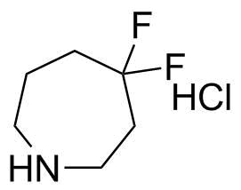 4,4-二氟氮杂环庚烷盐酸盐分子结构 (CAS 1160721-05-0)