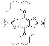 1,1'-[4,8-Bis[(2-ethylhexyl)oxy]benzo[1,2-b:4,5-b']dithiophene-2,6-diyl]bis[1,1,1-trimethylstannane] molecular structure (CAS 1160823-78-8)