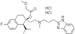 米贝拉地尔二盐酸盐分子结构 (CAS 116666-63-8)