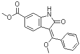 (3E)-2,3-二氢-3-(甲氧基苯基亚甲基)-2-氧代-1H-吲哚-6-羧酸甲酯分子结构 (CAS 1168150-46-6)
