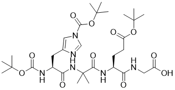 Boc-His(Boc)-Aib-Glu(O-tBu)-Gly-OH molecular structure (CAS 1169630-31-2)