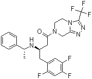 (3R)-1-[5,6-Dihydro-3-(trifluoromethyl)-1,2,4-triazolo[4,3-a]pyrazin-7(8H)-yl]-3-[[(1R)-1-phenylethyl]amino]-4-(2,4,5-trifluorophenyl)-1-butanone molecular structure (CAS 1169707-30-5)