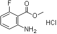 2-氨基-6-氟苯甲酸甲酯盐酸盐分子结构 (CAS 1170167-90-4)