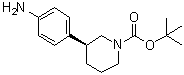 (3S)-3-(4-氨基苯基)-1-哌啶羧酸叔丁酯分子结构 (CAS 1171197-20-8)