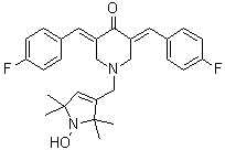 (3E,5E)-1-[(2,5-二氢-1-羟基-2,2,5,5-四甲基-1H-吡咯-3-基)甲基]-3,5-二[(4-氟苯基)亚甲基]-4-哌啶酮分子结构 (CAS 1172133-28-6)