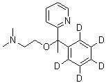 N,N-二甲基-2-[1-(2,3,4,5,6-五氘苯基)-1-吡啶-2-基乙氧基]乙胺分子结构 (CAS 1173020-59-1)