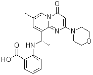 2-[[(1S)-1-[7-甲基-2-(4-吗啉基)-4-氧代-4H-吡啶并[1,2-a]嘧啶-9-基]乙基]氨基]苯甲酸分子结构 (CAS 1173900-37-2)