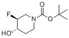 叔-丁基(3S,4S)-3-氟-4-羟基哌啶-1-羧酸酯分子结构 (CAS 1174020-44-0)