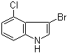 3-溴-4-氯-1H-吲哚分子结构 (CAS 1181332-74-0)