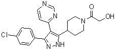 1-[4-[3-(4-Chlorophenyl)-4-(4-pyrimidinyl)-1H-pyrazol-5-yl]-1-piperidinyl]-2-hydroxyethanone molecular structure (CAS 1184301-42-5)