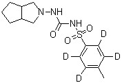 3-(3,3a,4,5,6,6a-Hexahydro-1H-cyclopenta[c]pyrrol-2-yl)-1-(2,3,5,6-tetradeuterio-4-methylphenyl)sulfonylurea molecular structure (CAS 1185039-30-8)