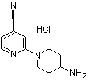 2-(4-氨基-1-哌啶基)-4-吡啶甲腈盐酸盐分子结构 (CAS 1185309-64-1)
