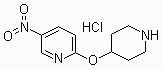 5-硝基-2-(4-哌啶基氧基)吡啶盐酸盐分子结构 (CAS 1185309-69-6)