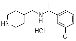N-[1-(3-氯苯基)乙基]-4-哌啶甲胺盐酸盐分子结构 (CAS 1185309-93-6)
