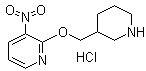 3-Nitro-2-(3-piperidinylmethoxy)pyridine hydrochloride molecular structure (CAS 1185310-12-6)