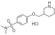 N,N-二甲基-4-(3-哌啶甲氧基)苯磺酰胺盐酸盐分子结构 (CAS 1185310-30-8)