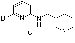 6-Bromo-N-(3-piperidinylmethyl)-2-pyridinamine hydrochloride molecular structure (CAS 1185310-62-6)