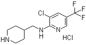 3-Chloro-N-(4-piperidinylmethyl)-5-(trifluoromethyl)-2-pyridinamine hydrochloride molecular structure (CAS 1185311-09-4)