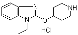 1-乙基-2-(4-哌啶基氧基)-1H-苯并咪唑盐酸盐分子结构 (CAS 1185311-14-1)