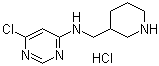 6-Chloro-N-(3-piperidinylmethyl)-4-pyrimidinamine hydrochloride molecular structure (CAS 1185312-08-6)