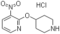3-硝基-2-(4-哌啶基氧基)吡啶盐酸盐分子结构 (CAS 1185313-15-8)