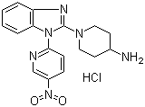 1-[1-(5-Nitro-2-pyridinyl)-1H-benzimidazol-2-yl]-4-piperidinamine hydrochloride molecular structure (CAS 1185313-21-6)