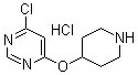 4-氯-6-(4-哌啶基氧基)嘧啶盐酸盐分子结构 (CAS 1185314-18-4)