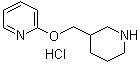 2-(3-哌啶基甲氧基)吡啶盐酸盐分子结构 (CAS 1185315-94-9)