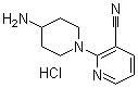 2-(4-氨基-1-哌啶基)-3-吡啶甲腈盐酸盐分子结构 (CAS 1185316-16-8)
