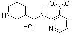 3-硝基-N-(3-哌啶基甲基)-2-吡啶胺盐酸盐分子结构 (CAS 1185319-15-6)