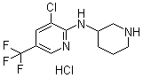 3-氯-N-3-哌啶基-5-(三氟甲基)-2-吡啶胺盐酸盐分子结构 (CAS 1185319-67-8)