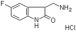 3-(Aminomethyl)-5-fluoro-1,3-dihydro-2H-indol-2-one hydrochloride molecular structure (CAS 1185369-69-0)