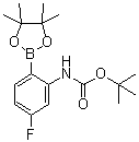 [5-氟-2-(4,4,5,5-四甲基-1,3,2-二氧杂环戊硼烷-2-基)苯基]氨基甲酸叔丁酯分子结构 (CAS 1186637-38-6)