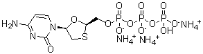 三磷酸 P-[[(2R,5S)-5-(4-氨基-2-氧代-1(2H)-嘧啶基)-1,3-氧硫杂环戊烷-2-基]甲基]酯三铵盐分子结构 (CAS 1187058-42-9)