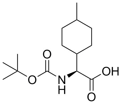 (S)-2-((叔丁氧羰基)氨基)-2-((1r,4S)-4-甲基环己基)乙酸分子结构 (CAS 1187224-06-1)