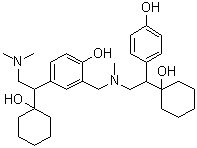 4-[2-(二甲基氨基)-1-(1-羟基环己基)乙基]-2-[[[2-(1-羟基环己基)-2-(4-羟基苯基)乙基]甲基氨基]甲基]苯酚分子结构 (CAS 1187545-61-4)