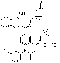 1-[[[(1R)-1-[3-[(1S)-1-[[[1-(羧甲基)环丙基]甲基]硫基]-2-(7-氯-2-喹啉基)乙基]苯基]-3-[2-(1-羟基-1-甲基乙基)苯基]丙基]硫基]甲基]环丙烷乙酸分子结构 (CAS 1187586-58-8)