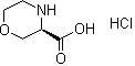 (3R)-3-Morpholinecarboxylic acid hydrochloride (1:1) molecular structure (CAS 1187928-88-6)