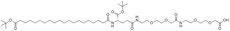 tBuO-Ara-Glu(AEEA-AEEA-OH)-OtBu molecular structure (CAS 1188328-37-1)